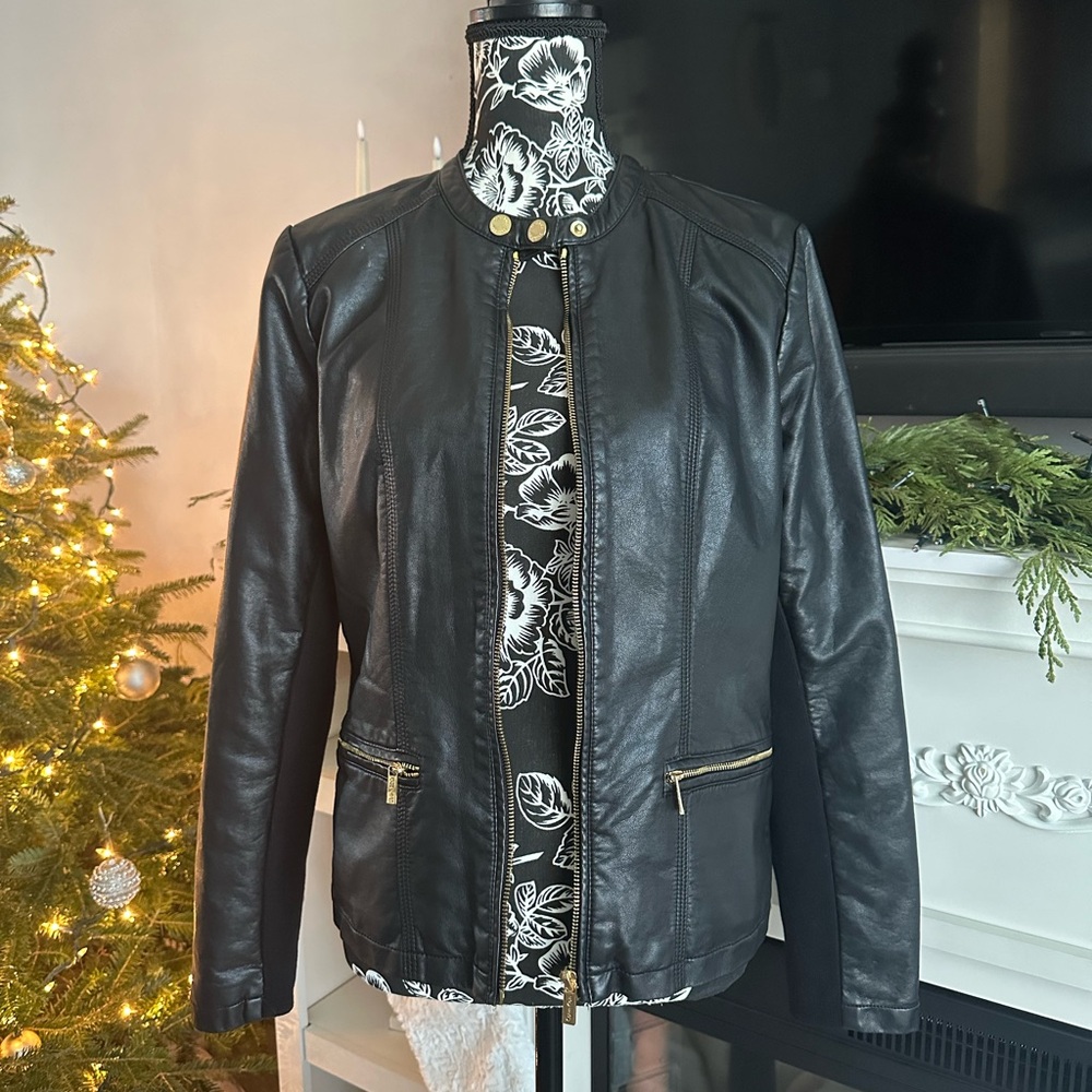 Calvin Klein Black Faux Leather Jacket